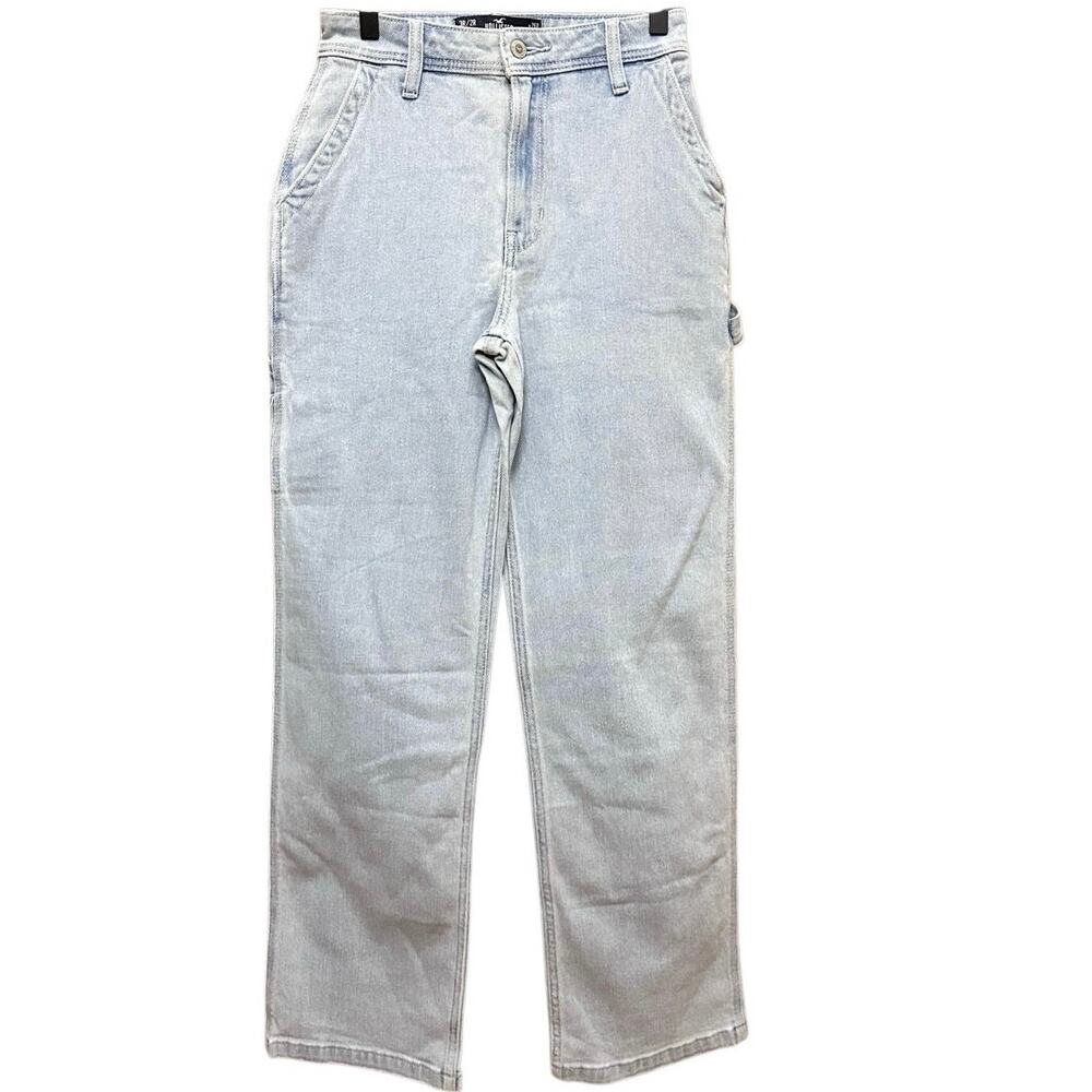 Hollister Ultra High Rise Dad Jean‎ Sz 3R/2R W26 Vintage Stretch Cargo Carpenter
